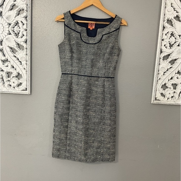 Tory Burch Sleeveless Tweed Sheath Dress gray size 2 - Picture 1 of 11